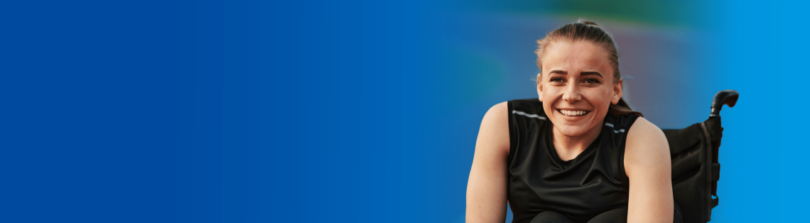 Smiling girl in wheelchair