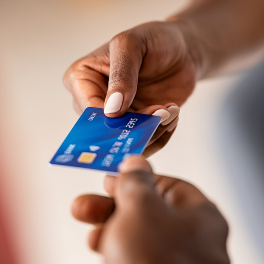 A photo of the Prepaid card in use